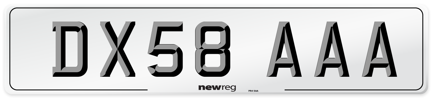 DX58 AAA Number Plate from New Reg